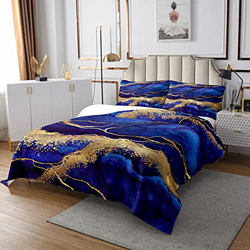 Homewish Chic Girly Marmor gesteppt, Kinder Bronzing Abstrakte Tagesdecke 240x260 Teens Gold Glitzer Bettdecke Set Marmor Tie Dye Tagesdecke Quilt Set Dekorativ 3 Stücke Mit 2 Kissenbezüge