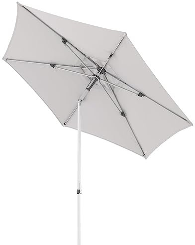 Doppler Sonnenschirm AluPro Neo Push Up 200x260 cm in Hellblau I Sechseckiger Sonnenschirm für Balkon & Terrasse I Öffnen & Schließen durch Schiebe Mechanismus I Höhenverstellbar