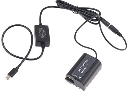 FocusFoto USB-C Type-C to DMW-BLK22/DMW-DCC17 Decoded Dummy Battery Power Adapter Cable for Panasonic Lumix S5 DC-S5 DC-S5K GH5M2 GH6 Camera