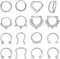 Adramata 16 Stück Septum Ringe 16G Hufeisen Edelstahl Daith Ohrringe Nasenringe Hoop CZ Knorpel Helix Tragus Ohrringe Septum Clicker Schmuck 8mm