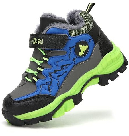 Foryo - Scarpe invernali per bambini, da trekking, per bambini, calde, imbottite, in cotone, 30-40 EU