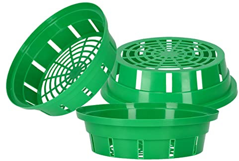 KOTARBAU 3er Set Zwiebelkörbe 200mm 230mm 260mm Pflanzkorb Blumenzwiebeln Pflanzschale Robuste Grün Außenbereich