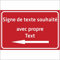 INDIGOS UG - Panneau avec flèche - TEXTE SOUHAITÉ - rouge - Alu-Dibond 8 tailles - personnalisé avec texte - écriture - pour garage, hôtel, parking, école, carport, entreprise - individuellement