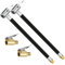 alwaiiz Ventilverlängerung Set, 2 Stück 300mm Reifenfüller Schlauch mit 2 Stück 8mm Autoventil Hebelstecker Air Chuck Reifenfüllschlauch Autoventil Adapter für Fahrrad Motorrad Auto Kompressor