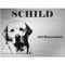 INDIGOS UG - Schilder selbst gestalten Labrador - Wunschtext personalisiert - Aluverbundplatte Edelstahllook - ab 20x15 cm - Spruch - Deko Geschenkidee für Ihren Hund - Zaun - Türschild