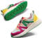 LUCKY STEP Freizeit Sneaker für Damen, Plateau - Klassische Walking Tennis Reisen Turnschuhe, Farbenfrohe Chunky Sneaker (Fuchsia/Grün, 8.5US-39EU-6UK)