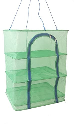 4 Layer Netting Collapsible Mesh Hanging Drying Dry Rack Net Food Dehydrator Receive Storage (Color : Green, Size : 70x46x63cm)