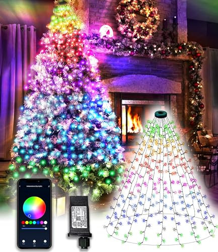 DOTWAYAW Catena luminosa intelligente 2 m, 400 LED, albero di Natale, luci controllate dalle app, per Natale, con 16 milioni di colori RGB…