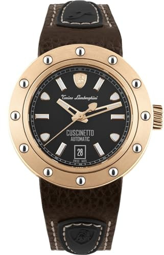Tonino Lamborghini Cuscinetto Herren Uhr analog Automatik mit Leder Armband TLF-T01-5