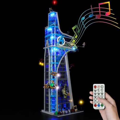 Kyglaring LED-Beleuchtungsset (kein Modell) - Kompatibel mit Lego-76269 Marvel Avenger Tower Bauklötze Modell Set - Nur LEDs kein Brick Set(RC Sound Version)