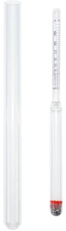 MIKONI Alkoholmeter (0-100Vol%) Refraktometer aus Glas, Alkoholmessgerät zu reinem Alkohol, Alkoholmesser, Reagenzglas aus Glas, Messzylinder