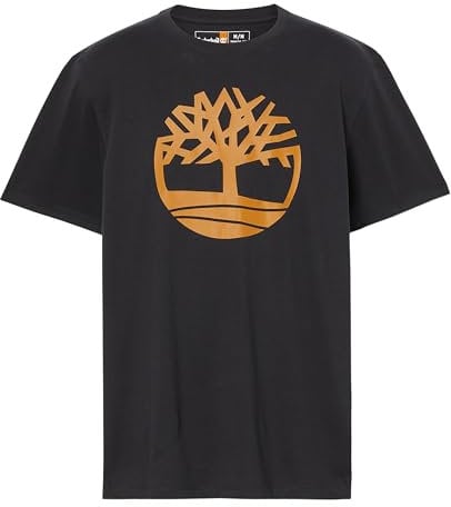 Timberland Uomo T-Shirt con Logo Ad Albero, Black, S