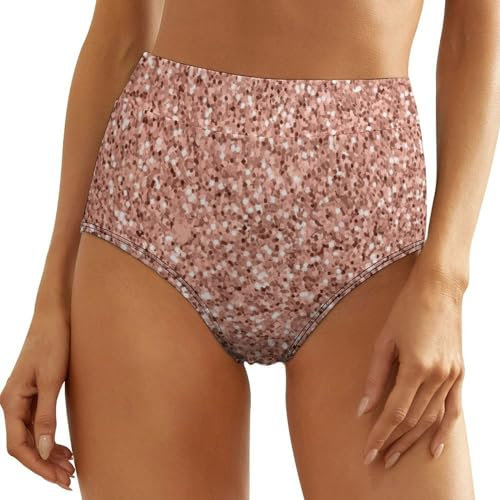 UMENG Pinke Pailletten Damen Unterhosen Baumwolle Unterwäsche No Show Bikini Panties Weich Höschen Nahtlos Slips