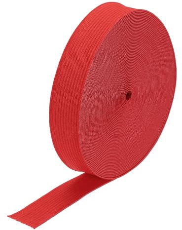 sourcing map Elastic Bands for Sewing 2cm(0.8) 10 Yard Bright Red Knit Elastic Spool High Elasticity for Wigs, Waistband, Pants