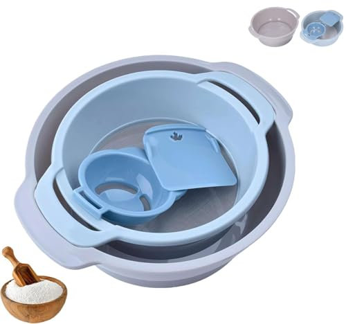 Set di Setacci per Polline Impilabili da 4 Pezzi, Vassoio di Rifinitura Leggero con Rete, Set di Setacci per Farina per Cottura in Cucina