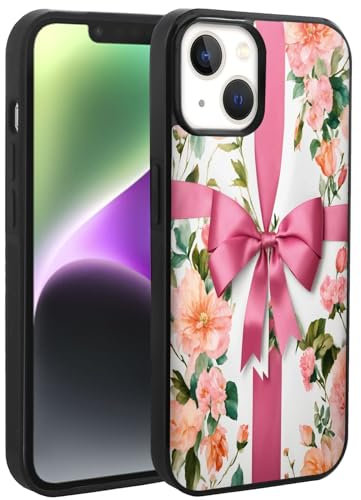 Xioolia Custodia per iPhone 15 14 12 13 11 7 8 6s 6 Pro Max Plus mini XR X XS Max SE con rosa Fowers-Art cc1 custodia protettiva in gomma TPU nera