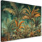 Feeby - Wandbilder Wohnzimmer Laub Natur 120x80 cm Leinwand Bilder, Bilder für Schlafzimmer, Echter Gemalter Effekt, Moderne Wanddeko, Gemälde - Dschungel Exotik Orange