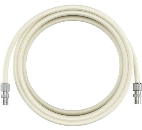 Inbrackets Tv Aerial Coax Cable RF Lead Male Plug to Plug with Coupler (White, 10 metres)