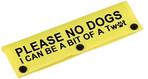 Funny Dog Leash Sleeve - Please No Dogs I Can Be Wrap Sleeve Alert Tag Pet Birthday Gift