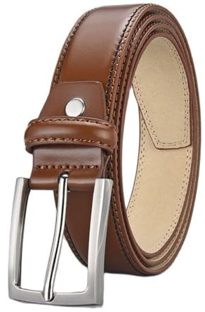 VKEID Gürtel Herren Gürtel Herren Pin Schnalle Casual Business Ledergürtel Hundert Gürtel (Color : Yellowish Brown, Size : 100cm)