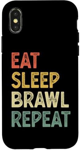 Eat Sleep Brawl Repeat Stars Lustiges Videospiel Hülle für iPhone X/XS