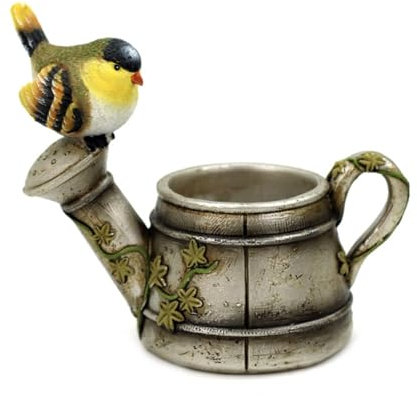 ESTINTENG Kreative Landschaft Vogeldusche Sukkulenten Blumentopf Sukkulenten Pflanze Mikrolandschaft Topfpflanze Vogeldusche (Silber)