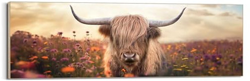 REINDERS Wandbild, Spring Highlander, Wohnzimmer, Bilder, Wanddeko, Room Decor, MDF, Beige, 52x156cm