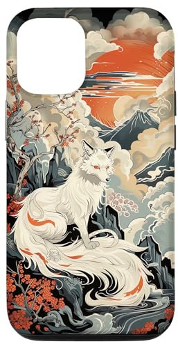 iPhone 14 Vintage Japanese Woodblock Art Of Nine Tails Fox Kitsune Art Case