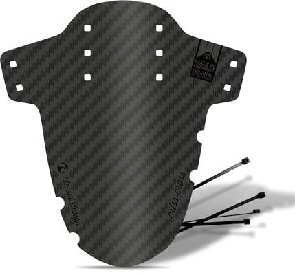 Riesel Design Mudguard Criss:Cross Fahrrad Schutzblech vorn inkl. Kabelbinder/Fahrrad Spritzschutz für Cyclo Cross und Gravel Bike/Schutzblech vorne für Gabel (Carbon)