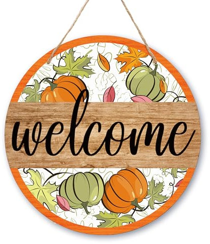 Willkommensschild für Haustür, Willkommensschild, Thanksgiving-Geschenke, Herbst-Kürbis-Holzschild, Hausdekoration, Herbst-Türdekoration, Herbst-Willkommens-Türschild, Bauernhaus, Haustür, Veranda,