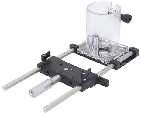 Oberfräse-Riffelungslehre, Oberfräse-Vorrichtung für Rillen, Aluminiumlegierung, 0,01 Mm Genauigkeit, 0 Bis 18 Mm Bereich, 65-mm-Trimmer, Mikroeinstellung, Schwalbenschwanz- und