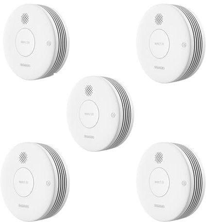 SIEMENS Siemens Delta Reflex 5TC1292-8 Lot de 5 détecteurs de fumée Siemens avec Batterie de 10 Ans Blanc