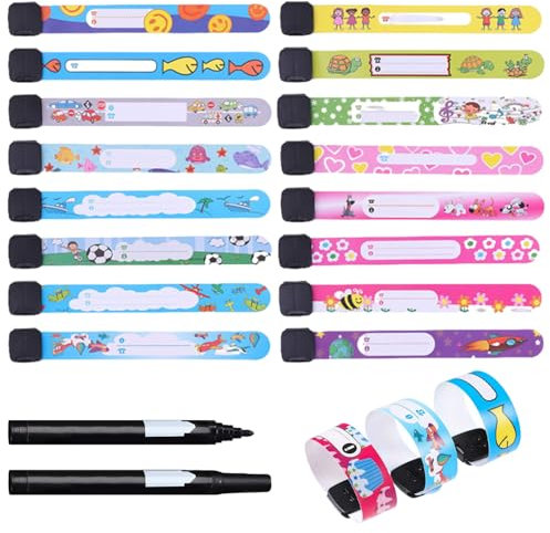 16-Teilige Kinderarmbänder, 2 Marker, Beschreibbare Armbänder, Motivationsarmbänder Für Kinder, Wiederholbare Armbänder