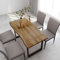 IKAYAA Mesa de Comedor Industrial Madera Maciza de Acacia Mesa Fija de Comedor para Cocina Mesa Rectangular 140 x 70 x 76 cm Negro