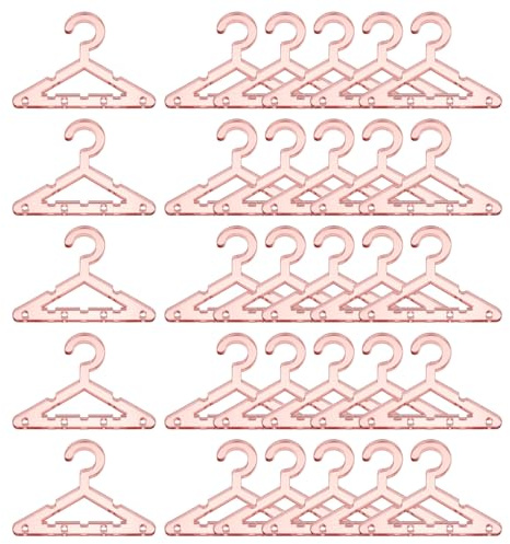 PATIKIL 50pcs Clothes Hanger Earring Holder, Mini Acrylic Coat Hangers Earring Hangers Hanger Rack for Earring Holder Organizer Stand Studs, Rose Gold