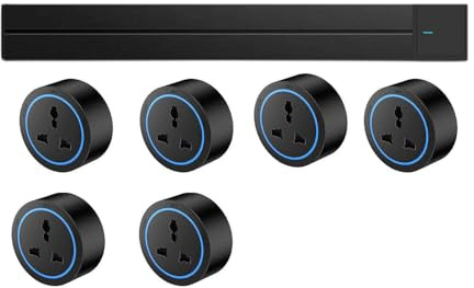 Prise de courant murale 8000 W 32 A, bande mobile, prises de rail universelles standard pour la maison, la cuisine, la salle de bain, le bureau,Black-80CM