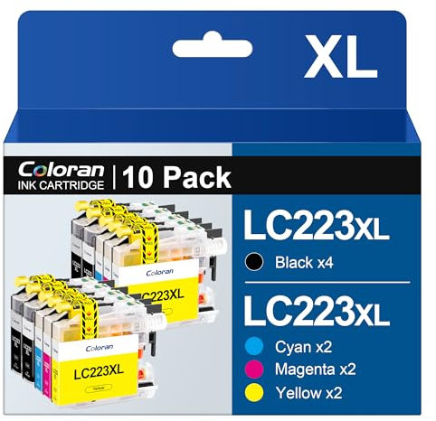 Coloran LC223XL Druckerpatronen Ersatz für Brother LC223XL Patronen, Kompatibel mit Brother DCP-J4120DW MFC-J5320DW J4420DW J480DW J880DW J4620DW J680DW J4625DW J5625DW (10er-Pack)