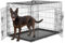 Simple Deluxe Mittelgroße Hundebox mit Trennwand, Doppeltür, zusammenklappbarer Metalldrahtkäfig mit auslaufsicherer Kunststoffschale, tragbarer Haustierhütte für drinnen, draußen, Reisen, 91,4 cm