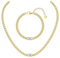 Adramata Halskette Kette Armband für Damen Herren 4.5MM Breite Edelstahl Kette 14K Vergoldet Halskette Armband Set Wasserfest Zirkonia Silberkette, 40/45/50CM Einstellbare Länge