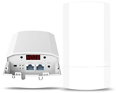 Begchy Enrutador WiFi para Exteriores 2.4G 300Mbps Repetidor InaláMbrico/Puente WiFi Extensor de Alcance 1KM Cobertura WiFi para CáMara Enchufe de la UE