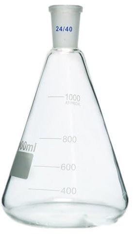 1000ml 24/40 Glass Erlenmeyer Flask 1L Conical Bottle Lab Glassware