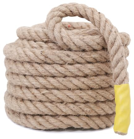 Meidansini Corda di iuta da 20 mm, 10 m, corda di canapa naturale intrecciata Manila, spago di iuta per artigianato, altalena/corda di canapa per decorazioni, ringhiere, banchine, paesaggistica
