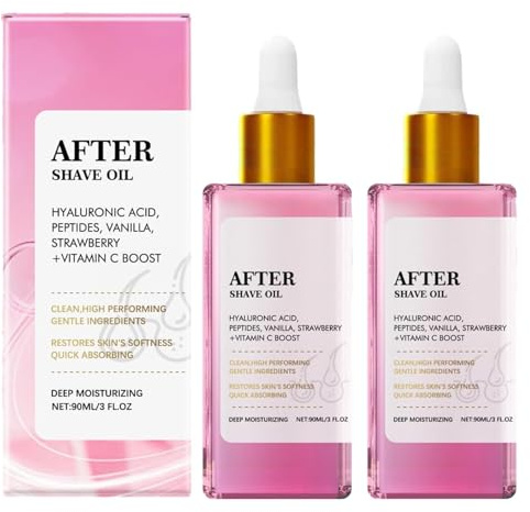 Erdbeer-Vanille-Aftershave-Öl für glatte Haut, Soft Serve Aftershave-Öl mit Hyaluronsäure und Peptiden zur Linderung von Rasurbrand, Vorbeugung eingewachsener Haare und Trockenheit (2)