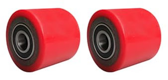 Roulettes de transpalette en nylon, lot de 2- Roulettes de transpalette avec roulement 6204 intégré, alésage de 20mm, roues en polyuréthane haute résistance.