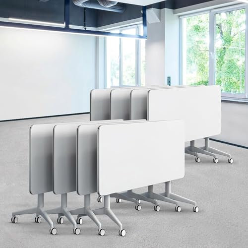 JXYQ Klappbarer Konferenztisch mit Flip-Top-Design. Mobiler rechteckiger Besprechungstisch auf Rädern. Ideal für Büros, Klassenzimmer und Seminare. Modern und vielseitig.
