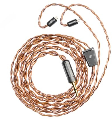 HiFiGo Effect Audio Ares S Lite 4-Wire IEM Cable, UP-OCC Copper Litz | Deep Bass & Warm Vocals, Dual Geometric Design Headphone Cord Compatible with 2-Pin IEMs (120cm, 3.5mm Jack)