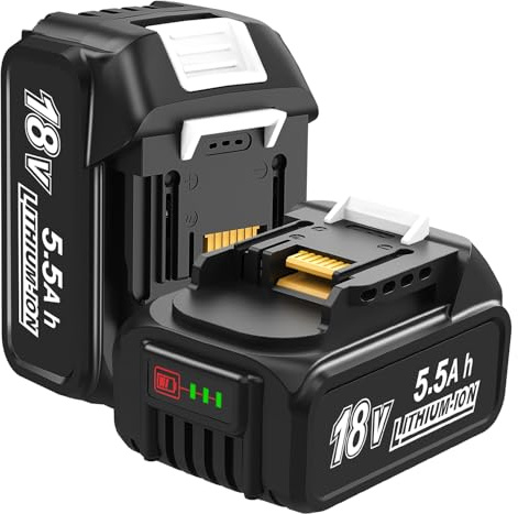 2Stück 5.5Ah Ersatzakku Kompatibel mit Makita 18V Akku BL1850 BL1860B BL1855 BL1840 BL1830 mit LED Indikator