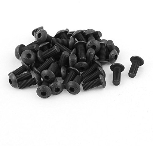 sourcingmap® 50 Stk Schwarz M5 x 12 mm Legierungs-Stahl Sechskant Einsteckknopf Kopf Maschinen Schrauben Bolzen de