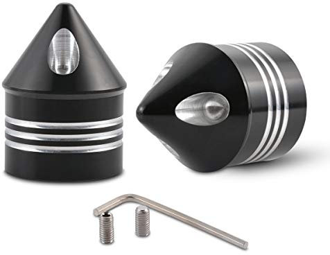 KATUR Motorrad Vorderachsmutter Abdeckkappe Set für Harley Dyna Softail Sportster Touring Rennrad König FXD FXST FLHT 883 1200 XL (Schwarz)
