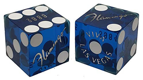 Große Auswahl an 19 mm Würfeln – authentisches Las Vegas Casino Tischspiel (Flamingo (blau poliert))